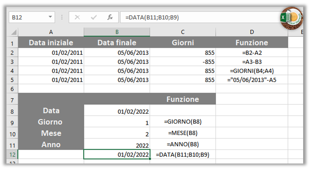 La Funzione Data Excel Espresso 6223